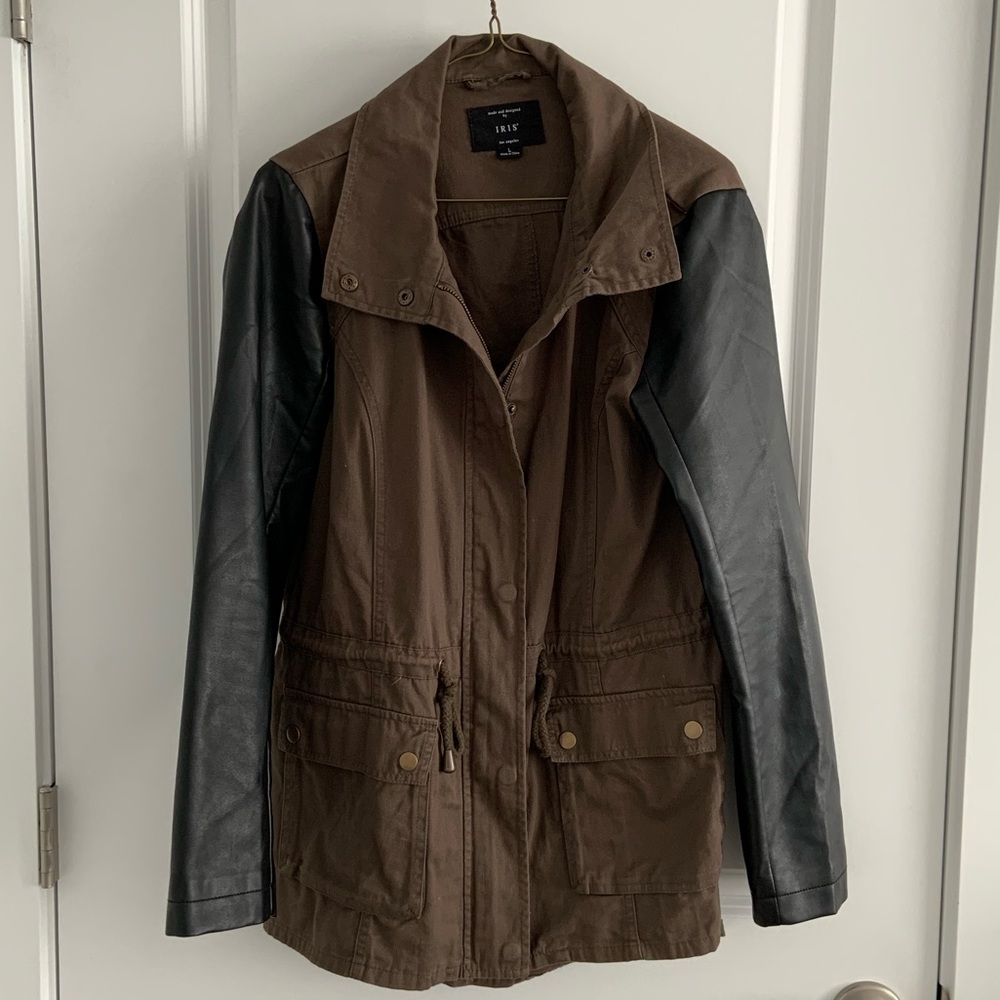 Hunter Green Jacket w/ Leather Sleeves